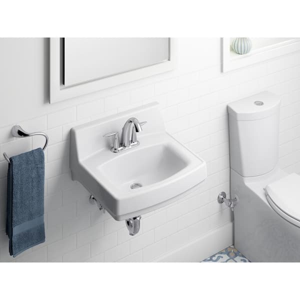Greenwich Wall-Mount Vitreous China Bathroom Sink in White with Overflow Drain