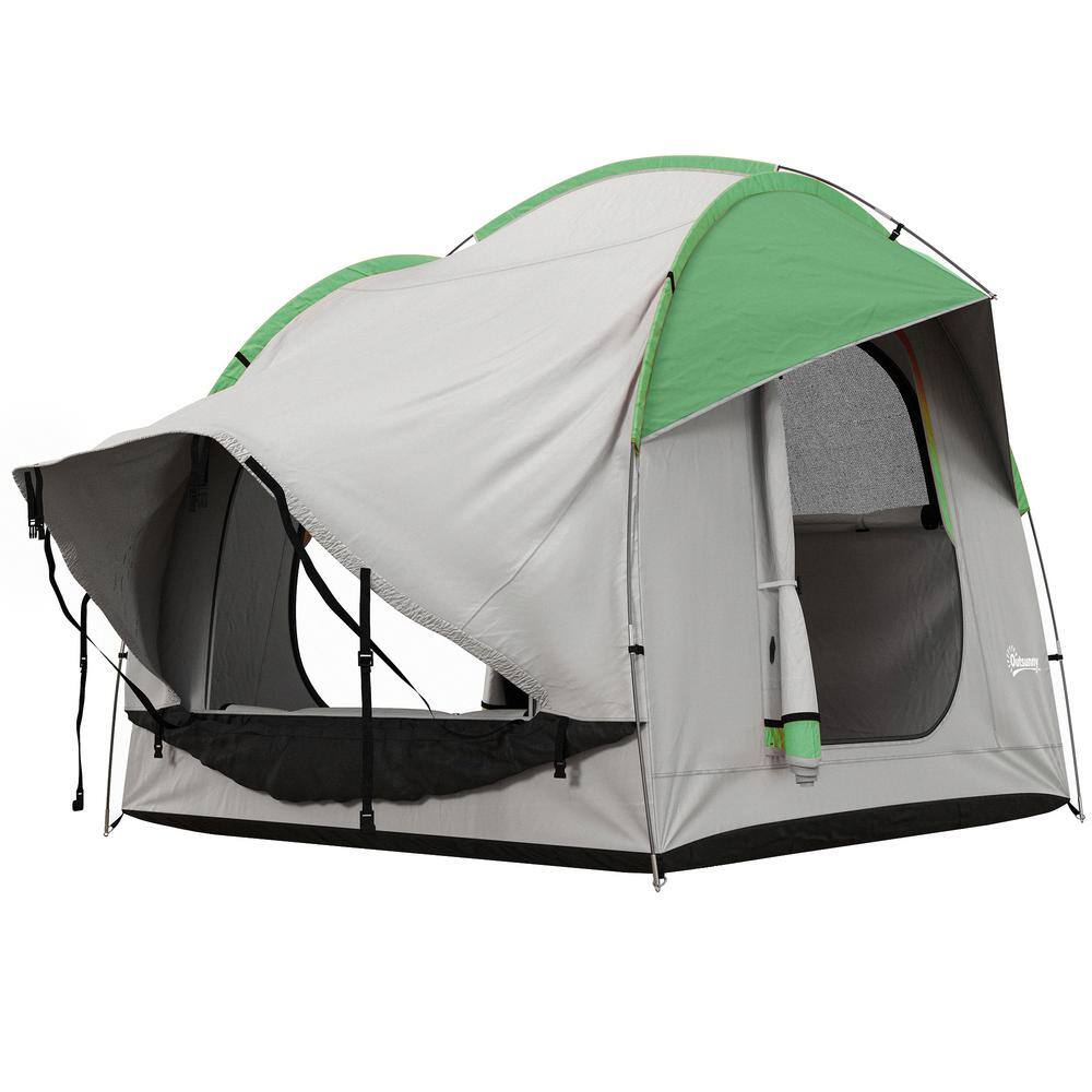6.9 ft. x 7.84 ft. Gray and Green 5-6 People Waterproof Truck Camping Outdoor Travel Tent with 3 Doors and Mesh Window price history on PriceWatchPro