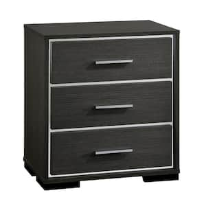 Magda 3-Drawer Warm Gray Nightstand