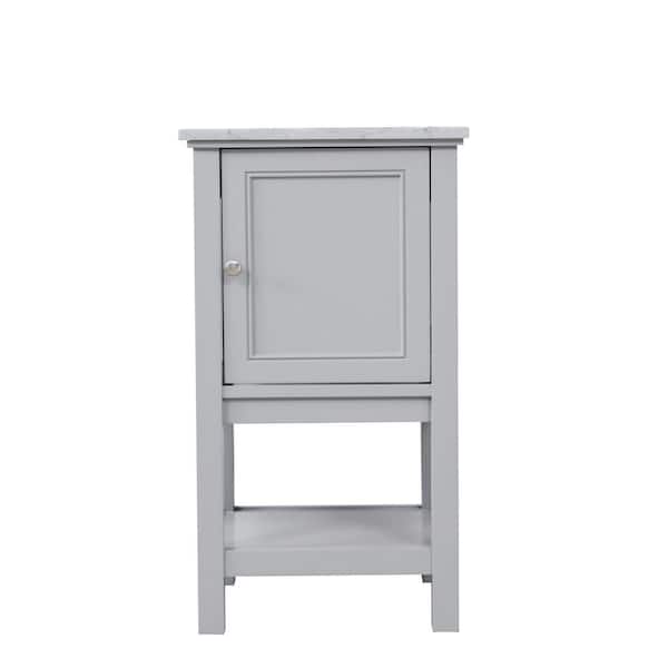 Unbranded Timeless Home Gina 19 in. W x 18.38 in. D x 33.75 in. H Single Bathroom Vanity in Grey with Carrara White Marble