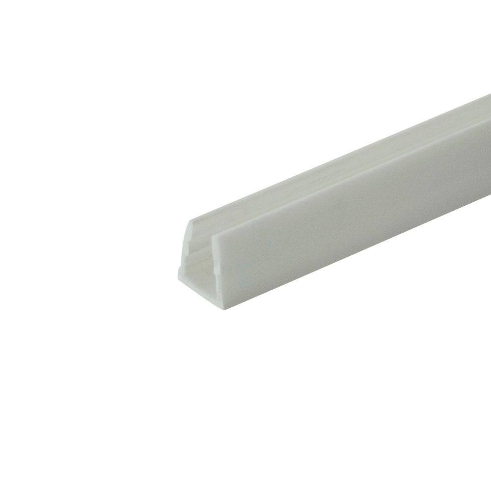 3/8 in. D x 1/4 in. W x 36 in. L White Styrene Plastic U-Channel Moulding F