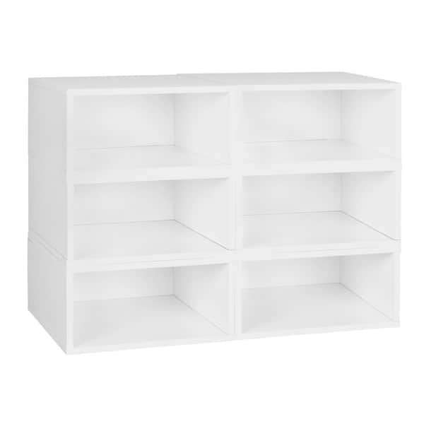 Regency 13 in. H x 39 in. W x 13 in. D White Wood 6-Cube Organizer