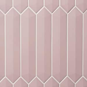 Axis Pink 3D 2.6 in. x 13 in. Polished Picket Ceramic Wall Tile (9.04 sq. ft./case)