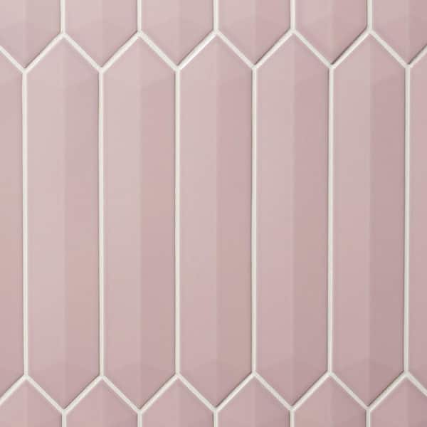 Ivy Hill Tile Axis Pink 3D 2.6 in. x 13 in. Polished Picket Ceramic Wall Tile (9.04 sq. ft./case)