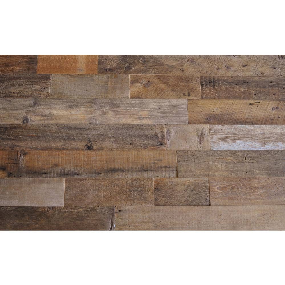East Coast Rustic Reclaimed Barn Wood Brown Sealed 3/8 in. Thick x 5.5 in.  Width x Varying Length Solid Hardwood Wall Planks (20 sq. ft.) 200301