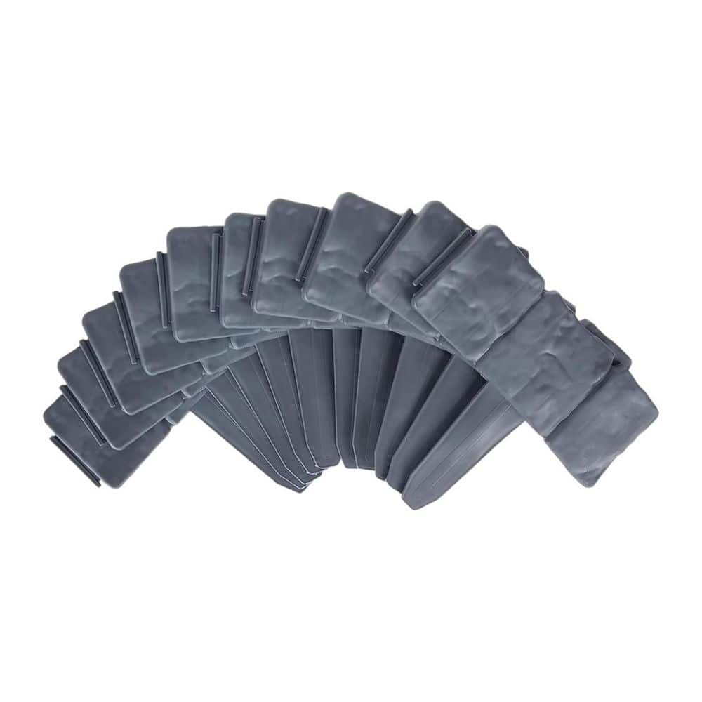 SenQWFa 17 ft. x 9 in. Gray No Dig Plastic Landscape Edging for