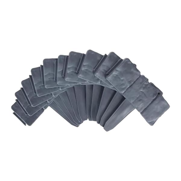 SenQWFa 17 ft. x 9 in. Gray No Dig Plastic Landscape Edging for Landscaping, Flower Bed Edging Borders