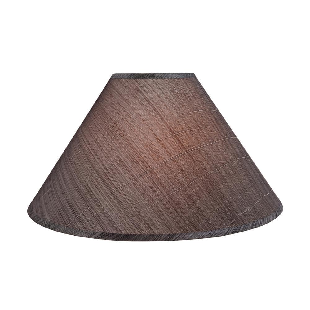 Grey and Black Striped Empire Lamp Shade with Synthetic Fabric