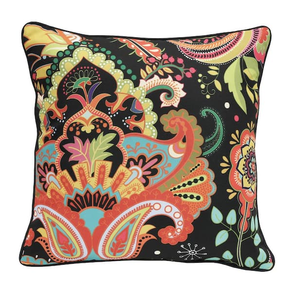 Outdoor Decor Urban Chic Vintage Flower Print Decorative Pillow 18 x 18 in Multi