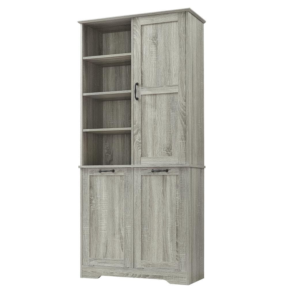 31 in. W x 14 in. D x 68 in. H Oak Linen Cabinet with Tilt-Out Laundry Hamper price history on PriceWatchPro