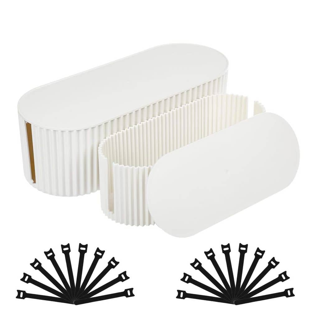 Large Small Cable Management Box Cord Organizer Storage White 2 Pack with Cable Ties for TV Computer Office price history on PriceWatchPro