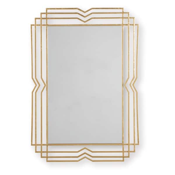 Claybrook Gold 27.75 in. W x 39.37 in. H Modern Rectangle Metal Framed Mirror