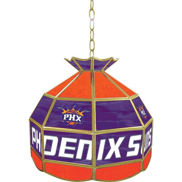 Trademark Global Phoenix Suns NBA 16 in. Nickel Hanging Tiffany Style Lamp