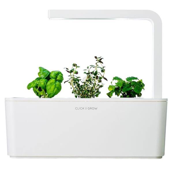 Click and Grow Smart Herb Garden with Basil, Thyme and Lemon Balm Indoor Culinary Herb Grow Kit (LED Grow Light Included)