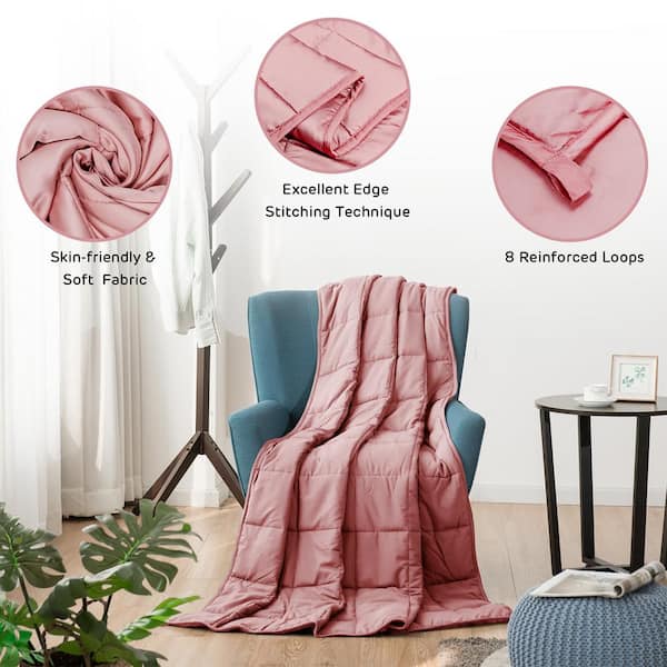 Pink weighted blanket 15 lbs hot sale