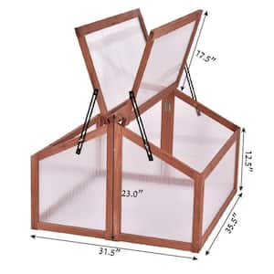 35.5 in. W x 31.5 in. D x 23 in. H Double Box Wooden Greenhouse