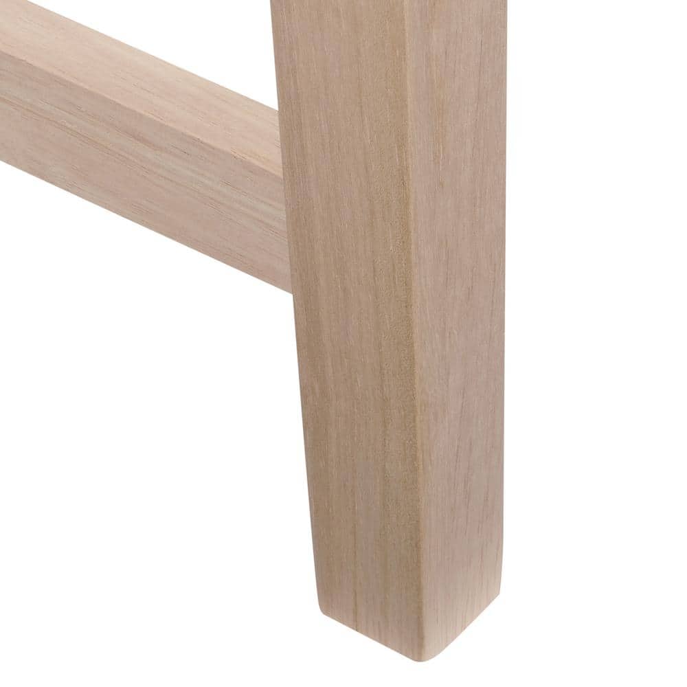 Classic Unfinished Rubberwood Vanity Table with Flip-Up Mirror