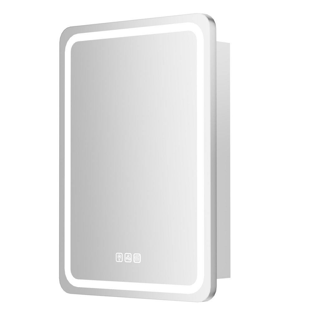 20 in. W x 28 in. H Silver Rectangular 3-Color Dynamic Flow Lighting Surface/Recessed Medicine Cabinet with Mirror price history on PriceWatchPro