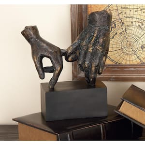 Black Polystone Hands Sculpture