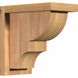 5-1/2 in. x 10 in. x 10 in. Western Red Cedar Ridgewood Smooth Corbel with Backplate