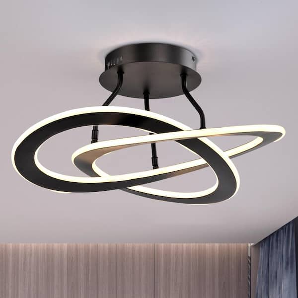 Carson 2 - Light 21.7'' Black Unique/Statement Circle LED Semi Flush Mount