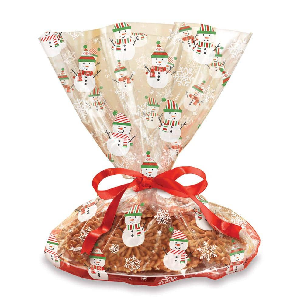 Amscan 18 in. x 16 in. Snowman Printed Cookie Tray Bags (6-Count, 4 ...