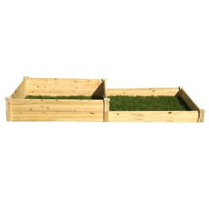 4 ft. x 8 ft. x 5.5 in. to 11 in. Wood Raised Garden Bed