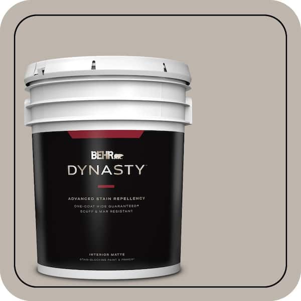 BEHR DYNASTY 5 gal. #PPU18-12 Graceful Gray One-Coat Hide Matte Interior Stain-Blocking Paint & Primer