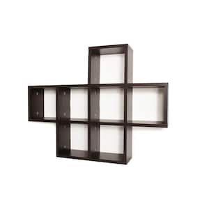 31 in. x 23 in. Walnut Grain Veneer Laminated Cubby Shelf