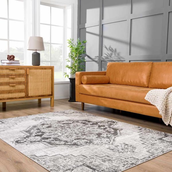 Elani Cream Light Gray 8 ft. x 10 ft. Area Rug