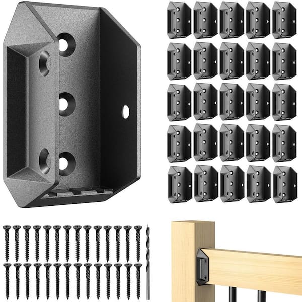 40 Pack Aluminum Alloy 2x4 Deck Railing Brackets Connectors with Galvanized Screws for Fence Stair Handrail Connection