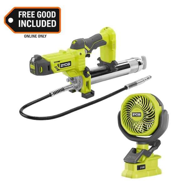 ONE+ 18V Cordless Grease Gun with ONE+ 18V Cordless 4 in. Clamp Fan (Tools Only)