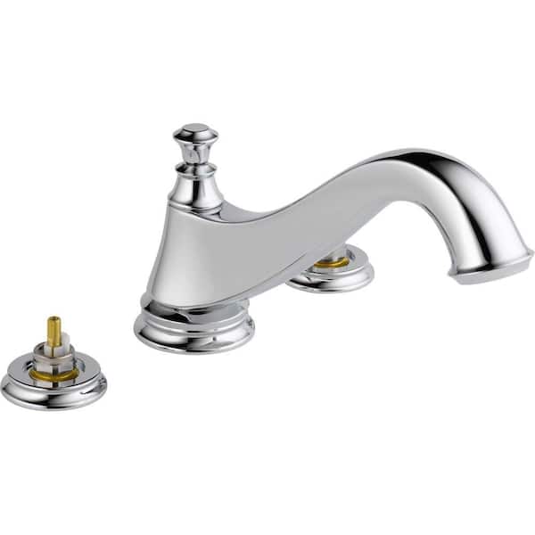 Delta Cassidy 2-Handle Deck-Mount Roman Tub Faucet Trim Kit in Chrome (Valve and Handles Not Included)