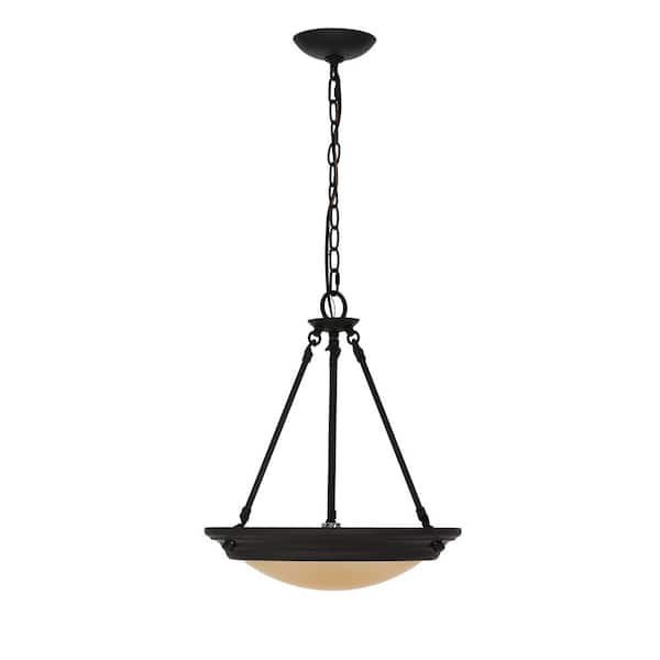 Cresswell 17.75 in. 2-Lights Bronze Traditional Pendant with LED Bulb Included
