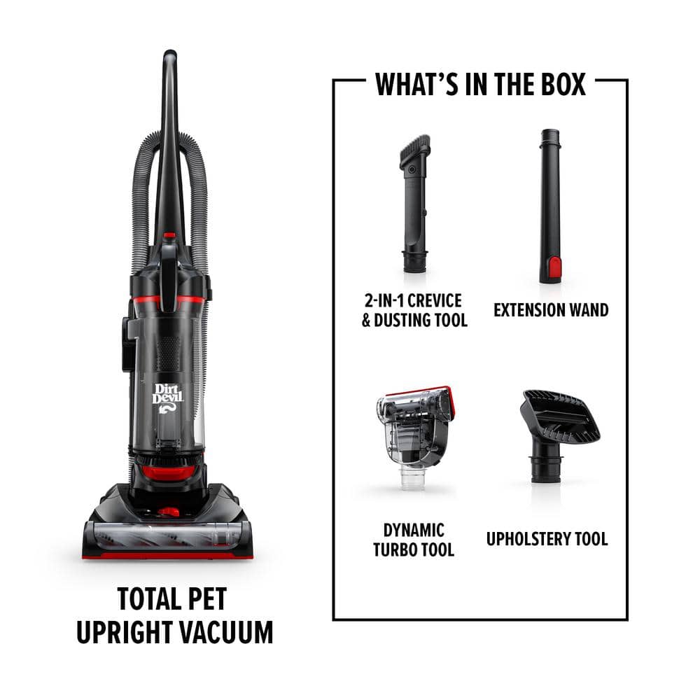 Black Bagless Upright Vacuum Cleaner with Pet Tool Kit