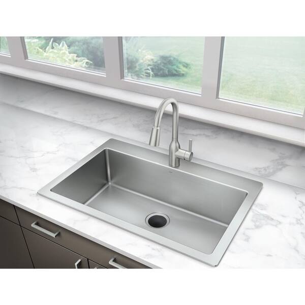 MOEN Kenadi 33 in. Drop-In/Undermount Single Bowl Stainless