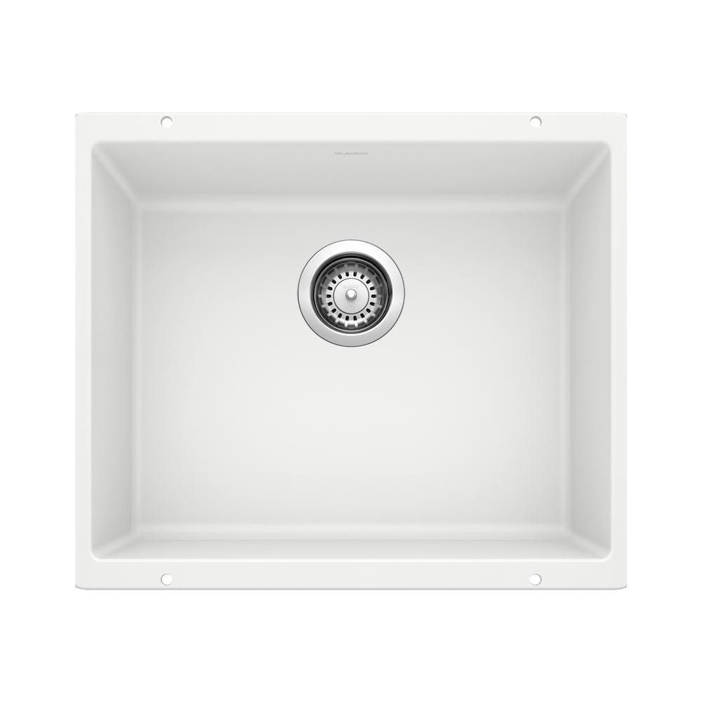 Blanco PRECIS 20 87 In Undermount Single Bowl White Granite Composite   White Blanco Undermount Kitchen Sinks 513426 64 1000 