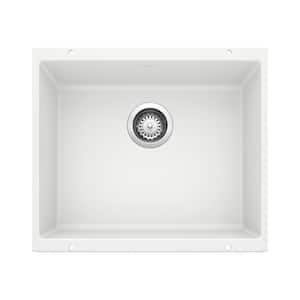 PRECIS 20.87 in. Undermount Single Bowl White Granite Composite Kitchen Sink