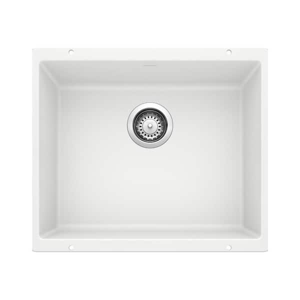 Blanco PRECIS 20.87 in. Undermount Single Bowl White Granite Composite Kitchen Sink