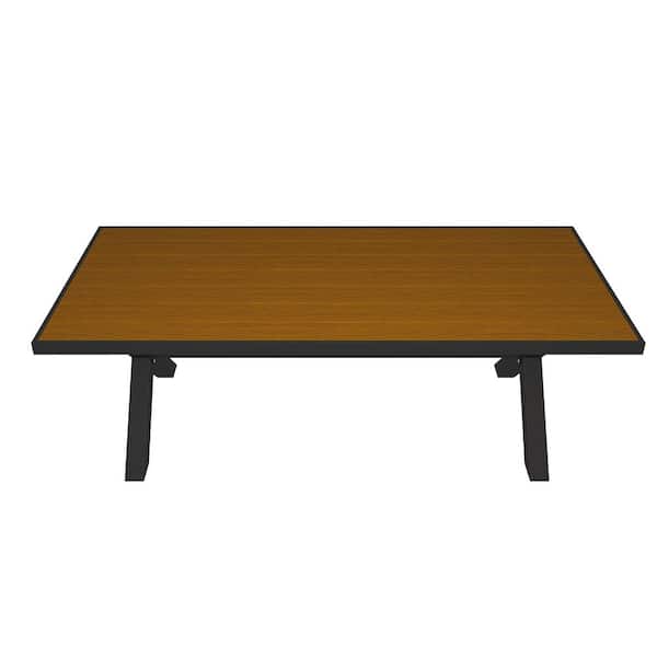 86 in. Poly Aluminum BBQ Table in Peruvian Teak