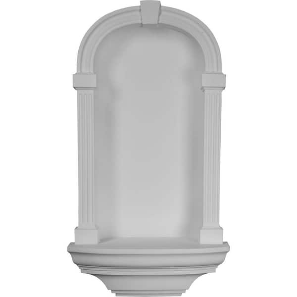 Ekena Millwork 21-3/4 in. x 9-3/4 in. x 39-3/8 in. Primed Polyurethane Recessed Mount Adonis Wall Niche