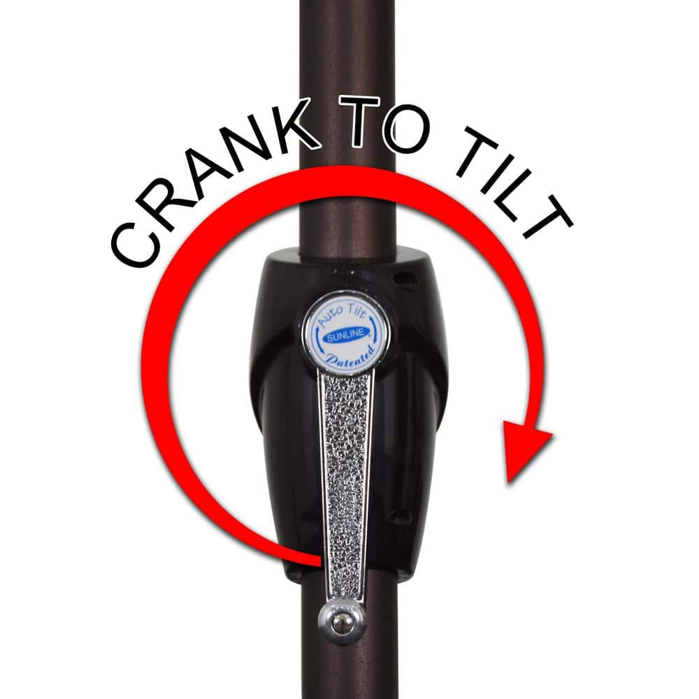 9 ft. Terracotta Aluminum Patio Umbrella with Auto Tilt Crank Lift