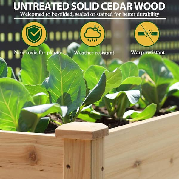 47 in. x 23 in. x 30 in. Wooden Raised Garden Bed with Liner