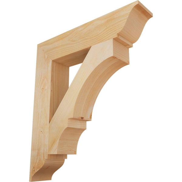 Ekena Millwork 6 in. x 34 in. x 30 in. Douglas Fir Balboa Traditional Rough Sawn Bracket