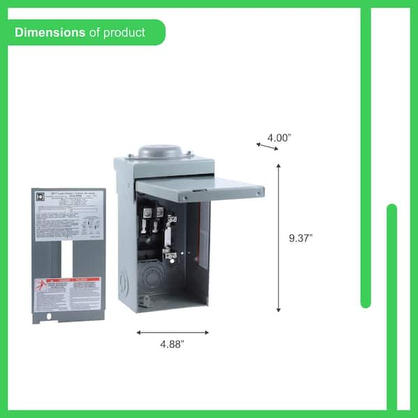 Square D - QO 40 Amp 2-Space 2-Circuit Outdoor Main Lug Load Center