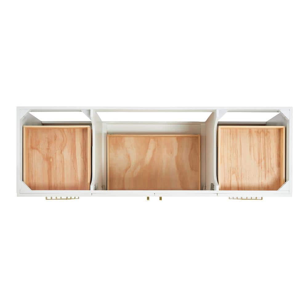 Taylor 66" White Freestanding Single Basin Vanity with Gold Hardware