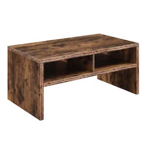 Northfield Admiral 40 in. L x 18 in. H Barnwood Rectangular Wood Coffee Table with Shelves
