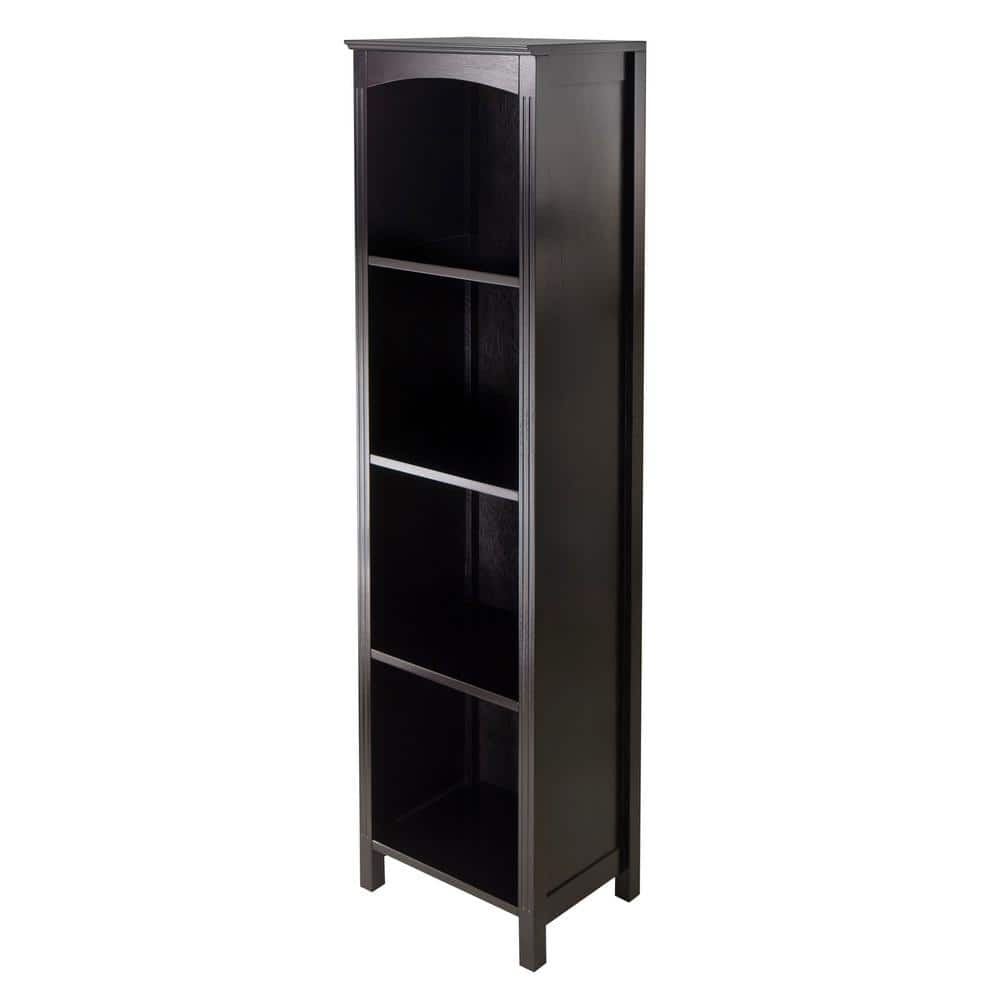 Transitional Espresso Brown Wood 5-Tier Storage Shelf