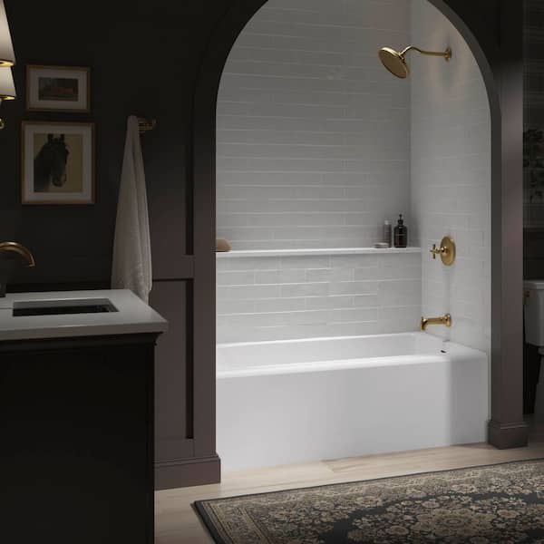 Paces 60 in. x 36 in. Soaking Bathtub with Right Hand Drain in White