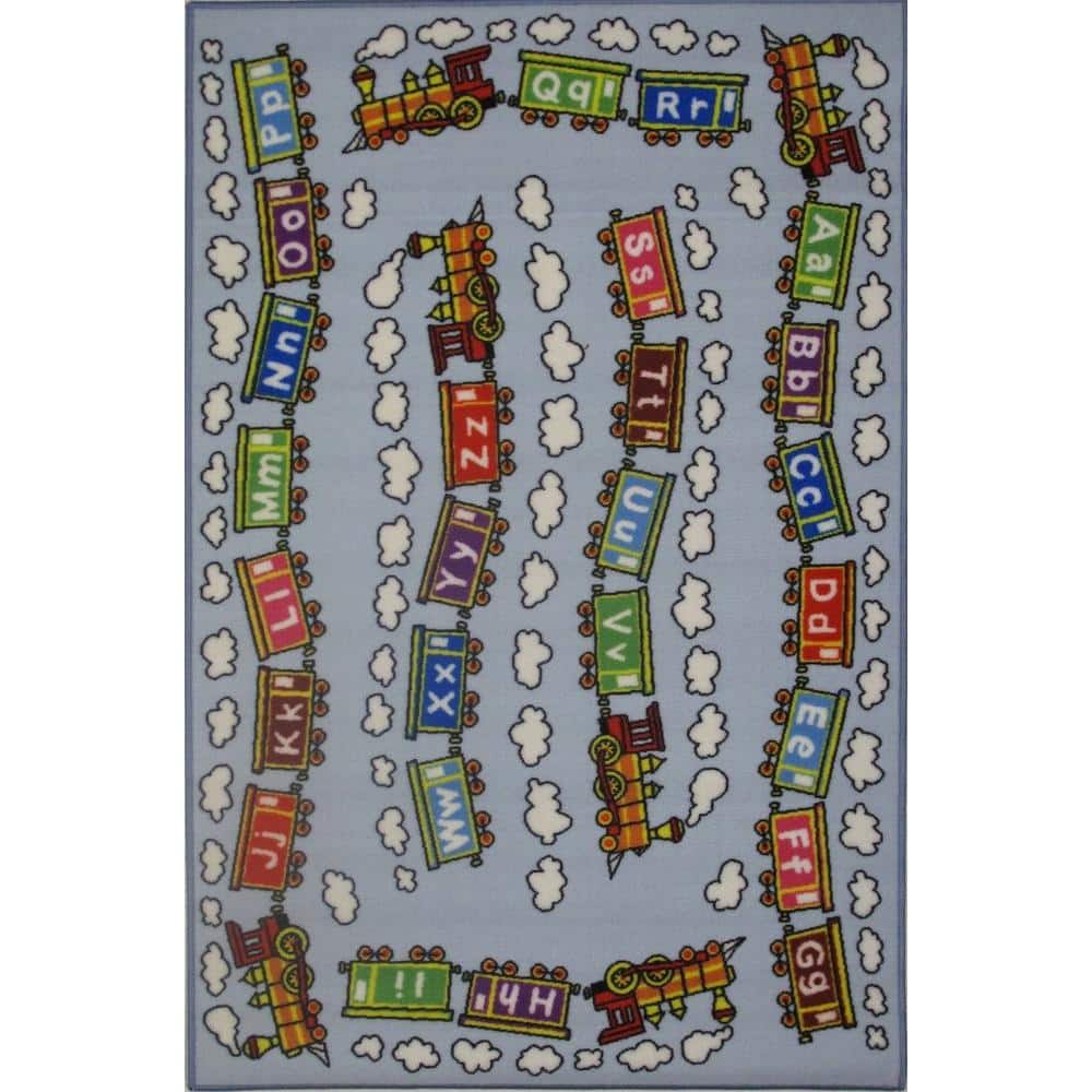 LA Rug Fun Time Edu Train Multi Colored 3 ft. x 5 ft. Area Rug FT 96